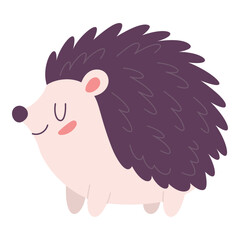 Cute hedgehog, hand drawn. Vector illustration