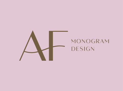 AF letter logo icon design. Classic style luxury initials monogram.