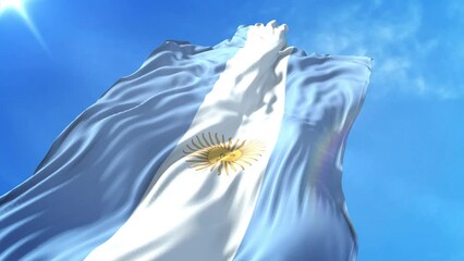 Argentina Flag Low Angle View