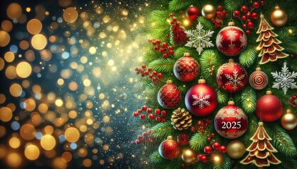 Christmas Tree Branch with Ornaments 2025