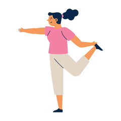 woman making stretching sport