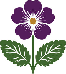 Violet, flower  silhouette like the logo vector