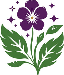 Violet, flower  silhouette like the logo vector
