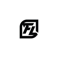 Simple initial letter FL logo concept design template