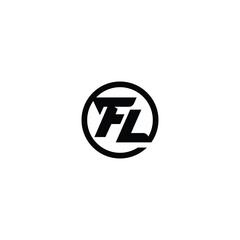 Simple initial letter FL logo concept design template