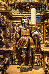 Beautiful interior of Church of St Anthony, Igreja de Santo Antonio in Lagos, Algarve, Portugal