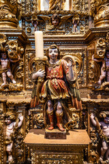 Beautiful interior of Church of St Anthony, Igreja de Santo Antonio in Lagos, Algarve, Portugal