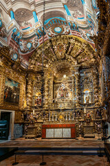 Beautiful interior of Church of St Anthony, Igreja de Santo Antonio in Lagos, Algarve, Portugal