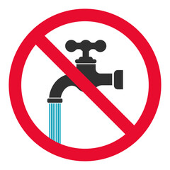 Do not waste water tap sign icon vector illustration design