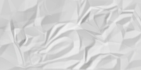 Vector light abstract white crumpled paper wrap background texture pattern overlay. wrinkled high resolution arts craft and Seamless white crumpled paper.