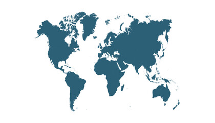World map. Blue modern vector map. Silhouette map.
