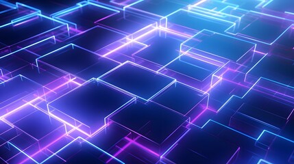 3d rendering of purple and blue abstract geometric background. Scene for advertising, technology, showcase, banner, game, sport, cosmetic, business, metaverse. Sci-Fi Illustration. Product display