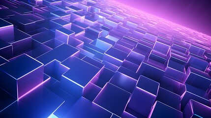 Naklejka premium 3d rendering of purple and blue abstract geometric background. Scene for advertising, technology, showcase, banner, game, sport, cosmetic, business, metaverse. Sci-Fi Illustration. Product display