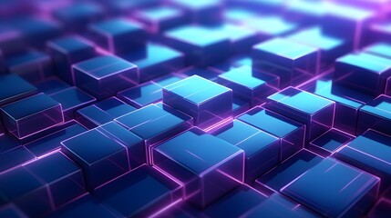 3d rendering of purple and blue abstract geometric background. Scene for advertising, technology, showcase, banner, game, sport, cosmetic, business, metaverse. Sci-Fi Illustration. Product display