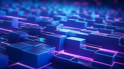 Fototapeta premium 3d rendering of purple and blue abstract geometric background. Scene for advertising, technology, showcase, banner, game, sport, cosmetic, business, metaverse. Sci-Fi Illustration. Product display