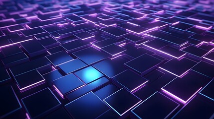 Obraz premium 3d rendering of purple and blue abstract geometric background. Scene for advertising, technology, showcase, banner, game, sport, cosmetic, business, metaverse. Sci-Fi Illustration. Product display