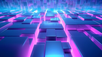 3d rendering of purple and blue abstract geometric background. Scene for advertising, technology, showcase, banner, game, sport, cosmetic, business, metaverse. Sci-Fi Illustration. Product display