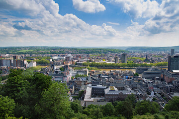 Aerial view of Cityscape of Liege from the citadel