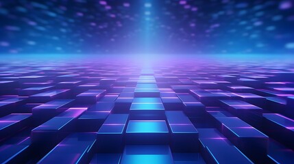 3d rendering of purple and blue abstract geometric background. Scene for advertising, technology, showcase, banner, game, sport, cosmetic, business, metaverse. Sci-Fi Illustration. Product display