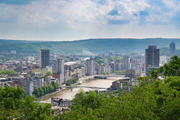 Aerial view of Cityscape of Liege from the citadel