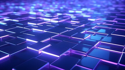 Obraz premium 3d rendering of purple and blue abstract geometric background. Scene for advertising, technology, showcase, banner, game, sport, cosmetic, business, metaverse. Sci-Fi Illustration. Product display