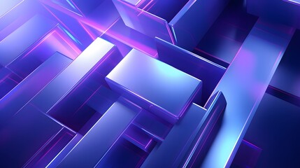Fototapeta premium 3d rendering of purple and blue abstract geometric background. Scene for advertising, technology, showcase, banner, game, sport, cosmetic, business, metaverse. Sci-Fi Illustration. Product display