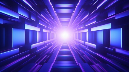 3d rendering of purple and blue abstract geometric background. Scene for advertising, technology, showcase, banner, game, sport, cosmetic, business, metaverse. Sci-Fi Illustration. Product display
