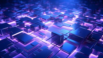 3d rendering of purple and blue abstract geometric background. Scene for advertising, technology, showcase, banner, game, sport, cosmetic, business, metaverse. Sci-Fi Illustration. Product display
