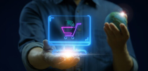 E-commerce, marketing, profit, investment, growth business, economy, finance and success concept....