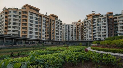 View of buildings with plants