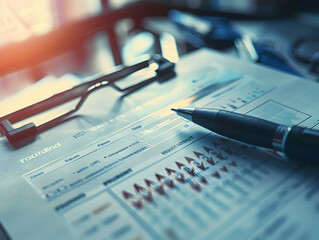 Fototapeta premium Monitoring and selection, Checklist and Quality Assurance, Online survey filling out, digital form checklist, Business performance monitoring concept, Concept of hiring, selection, interview