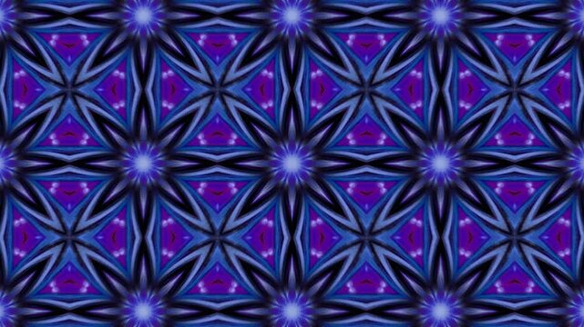 Blue psychedelic repeating geometric mandala pattern animated abstract background seamless loop