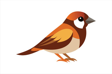 a beautiful Sparrow bird Vector artwork illustration