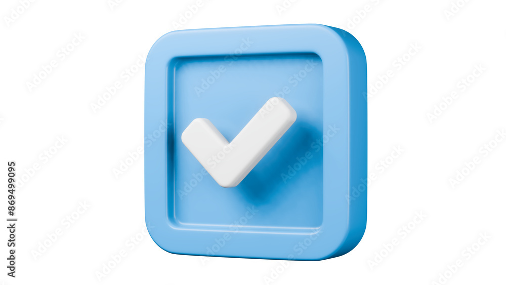 Poster 3d ok confirm agree yes checkbox icon on transparent background