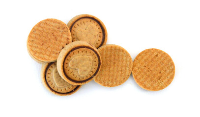 Sweet cookies isolated on white background