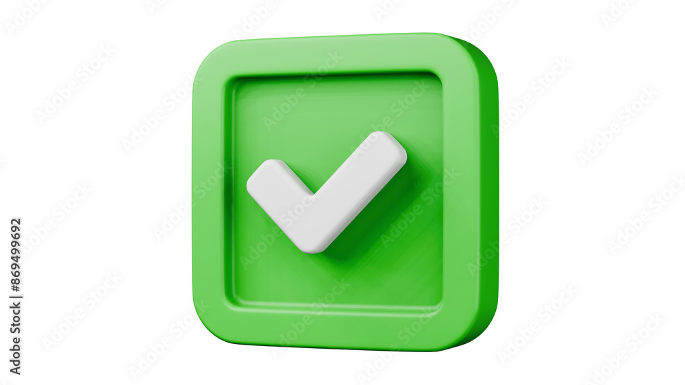 Poster 3d ok confirm agree yes checkbox icon on transparent background