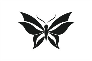  A minimalist butterfly silhouette black logo vector art illustration