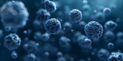 Observing a 3D rendering of a human cell or embryonic stem cell under a microscope. Concept Biology, Cell Biology, Microscopy, Embryonic Stem Cells, 3D Rendering