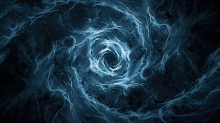Obraz premium Mysterious Blue Wormhole in Space