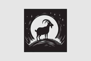 A vector silhouette image adobe illustrator of a Goat..eps
