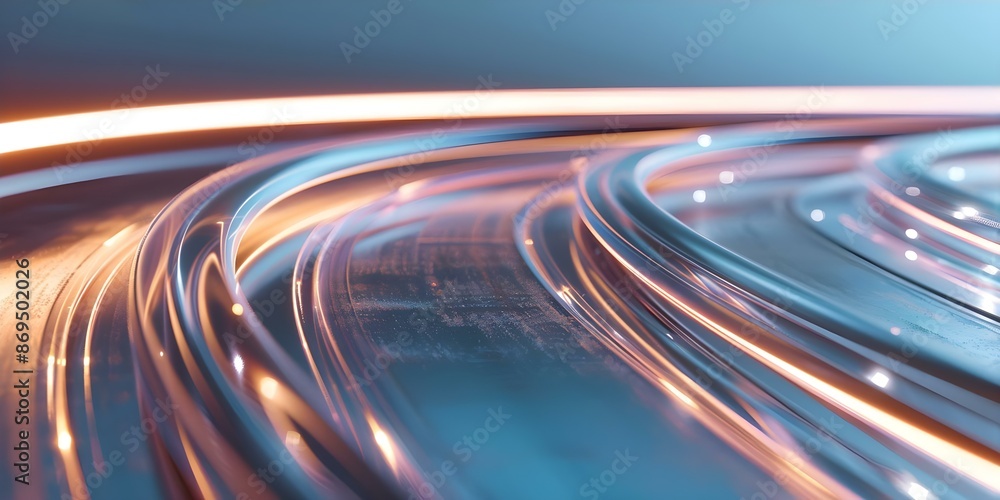 Poster abstract 3d rendering representing business leadership and innovation through fast-moving lines. con