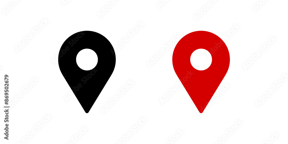 Poster location icon set with simple and modern design