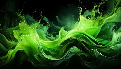 abstract green background with smoke