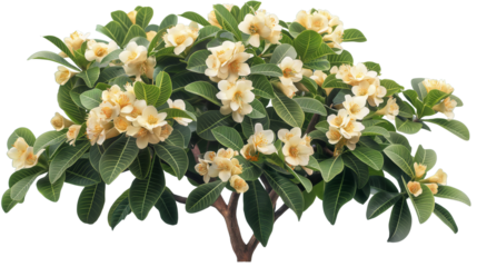 Bush of Daphne  ,Flower bush shrub tree plant isolated tropical jungle plant  on white background.