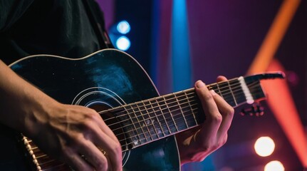 Naklejka premium musician playing the guitar