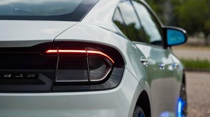 close up on new electric car