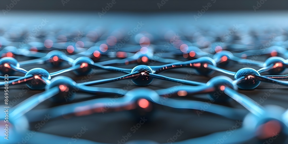 Poster 3d abstract digital education background with network nodes for science and technology. concept 3d a