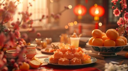 Preparing Food For A Chinese New Year Meal, A Scene Of Celebration