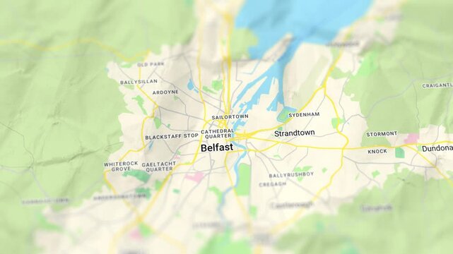 Belfast Capital of Northern Ireland Paper Map, Slider Shot