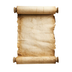 Antique Scroll Parchment Isolated on White Background